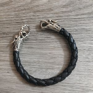 JOHN HARDY Legends Naga Leather Double Head Bracelet